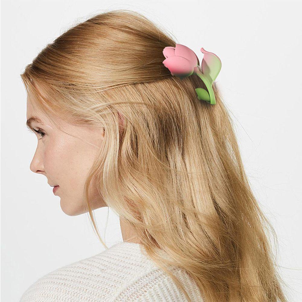 Kẹp Tóc Hoa Tulip / Cá Mập Hình Học Dễ Thương Sáng Tạo Cho Nữ