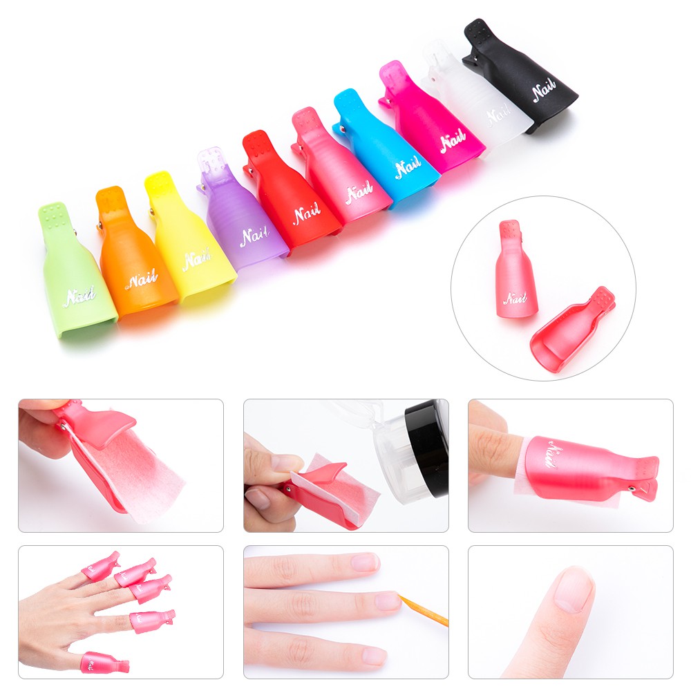 Set 10 Kẹp Nhựa Màu Sắc Dùng Để Hỗ Trợ Làm Móng Gel UV