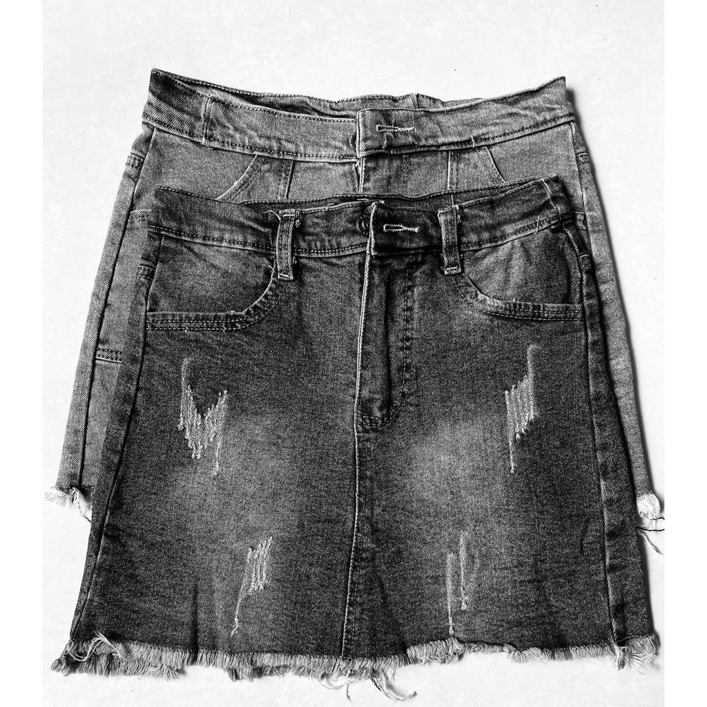 Chân váy jean rách thời trang