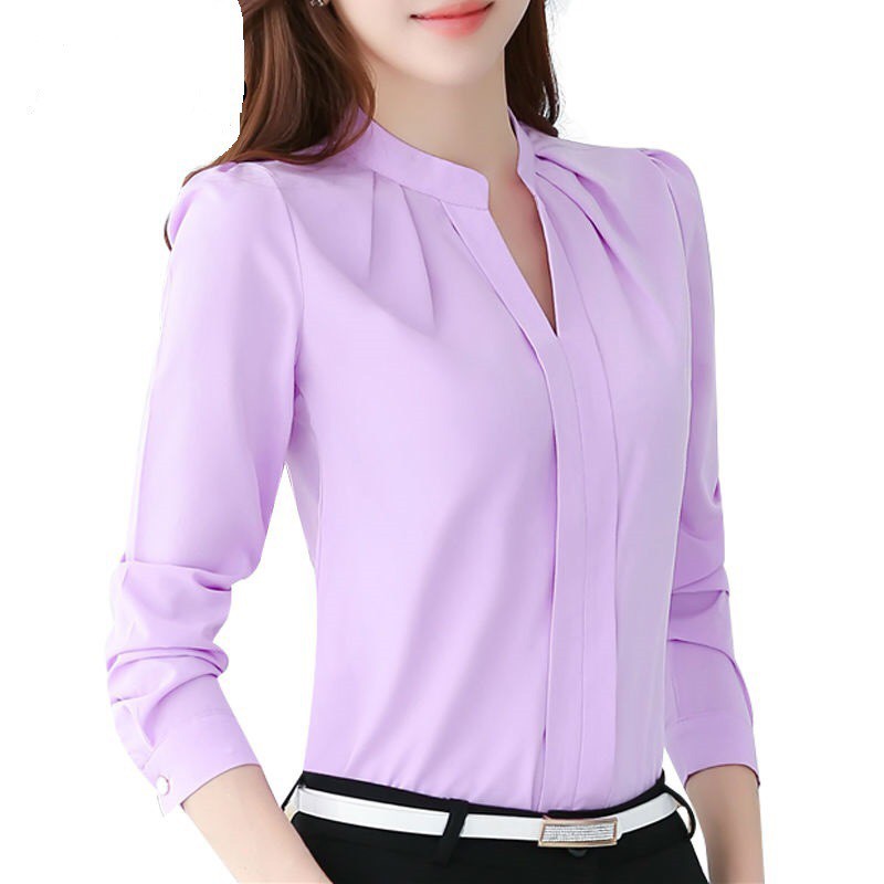 (Top bán chaỵ )Áo kiểu nữ tay dài hàn quốc dành cho nàng công sở - style dịu dàng nữ tính - chất liệu mềm mại / có 5 màu