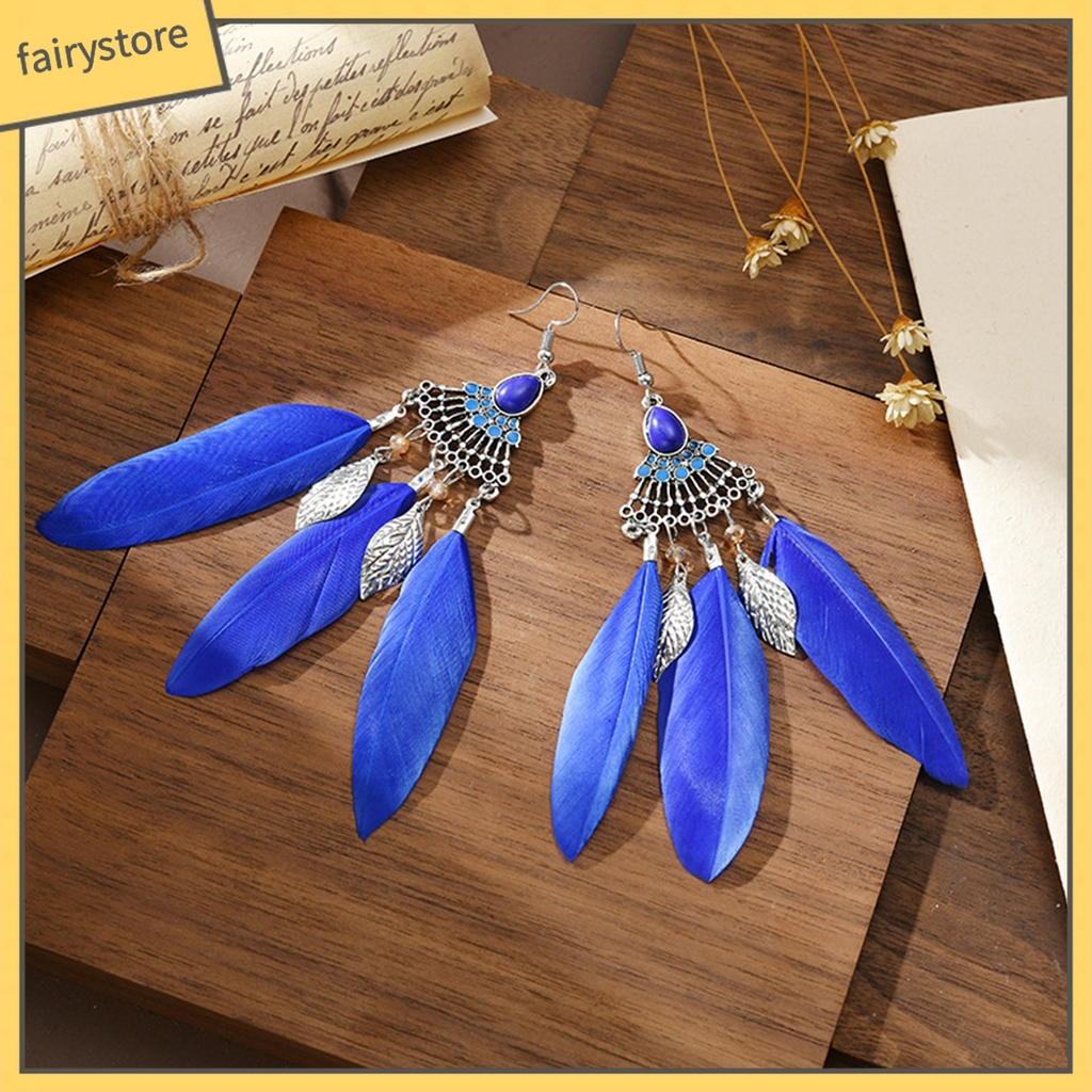 1 Đôi Bông Tai Lông Vũ Thời Trang Nữ Tính