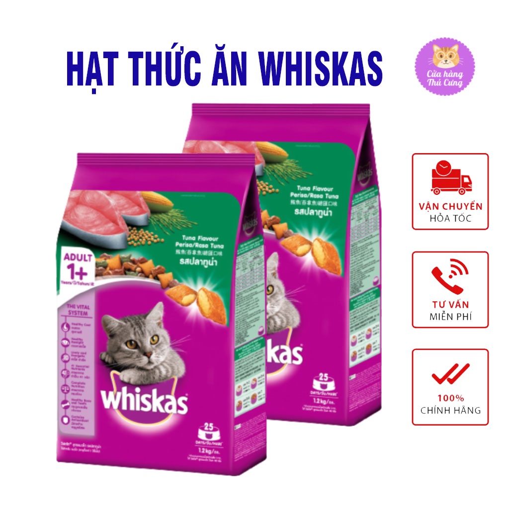 Thức Ăn WHISKAS® Cho Mèo Con Dạng Hạt Vị Cá Biển Với Sữa 1.1kg (1 Túi) ,Xuất Xứ Thái Lan