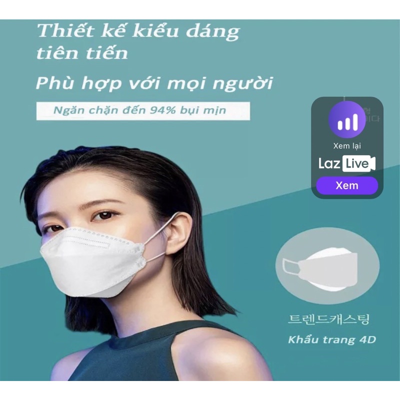 Túi 10 cái khẩu trang KF94 PT mask kháng khuẩn,4 lớp dầy dặn