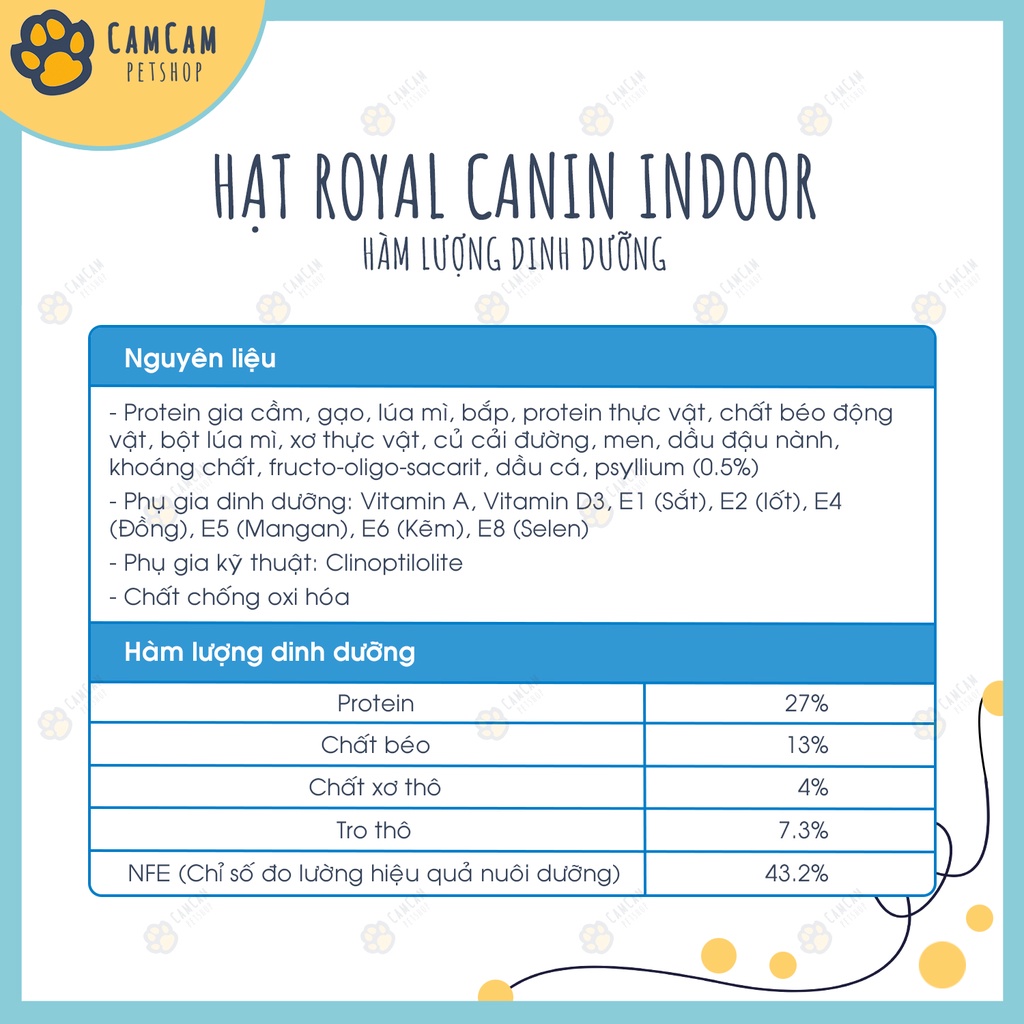 Thức ăn hạt cho mèo Royal Canin Indoor Gói 2kg - Hạt Royal Canin Indoor, Thức ăn khô cho mèo