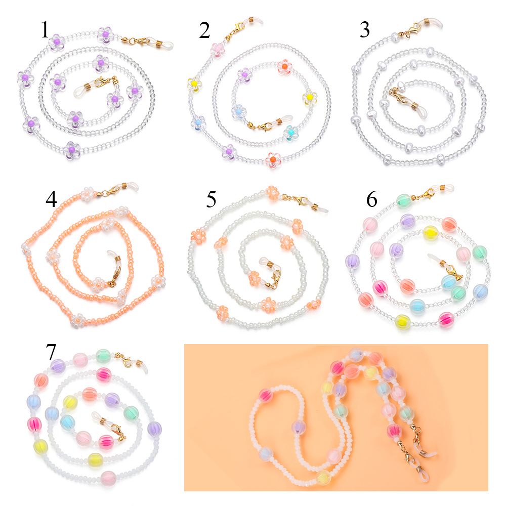 Dây đeo mắt kính chống thất lạc đính hạt hoa xinh xắn MIHAN1