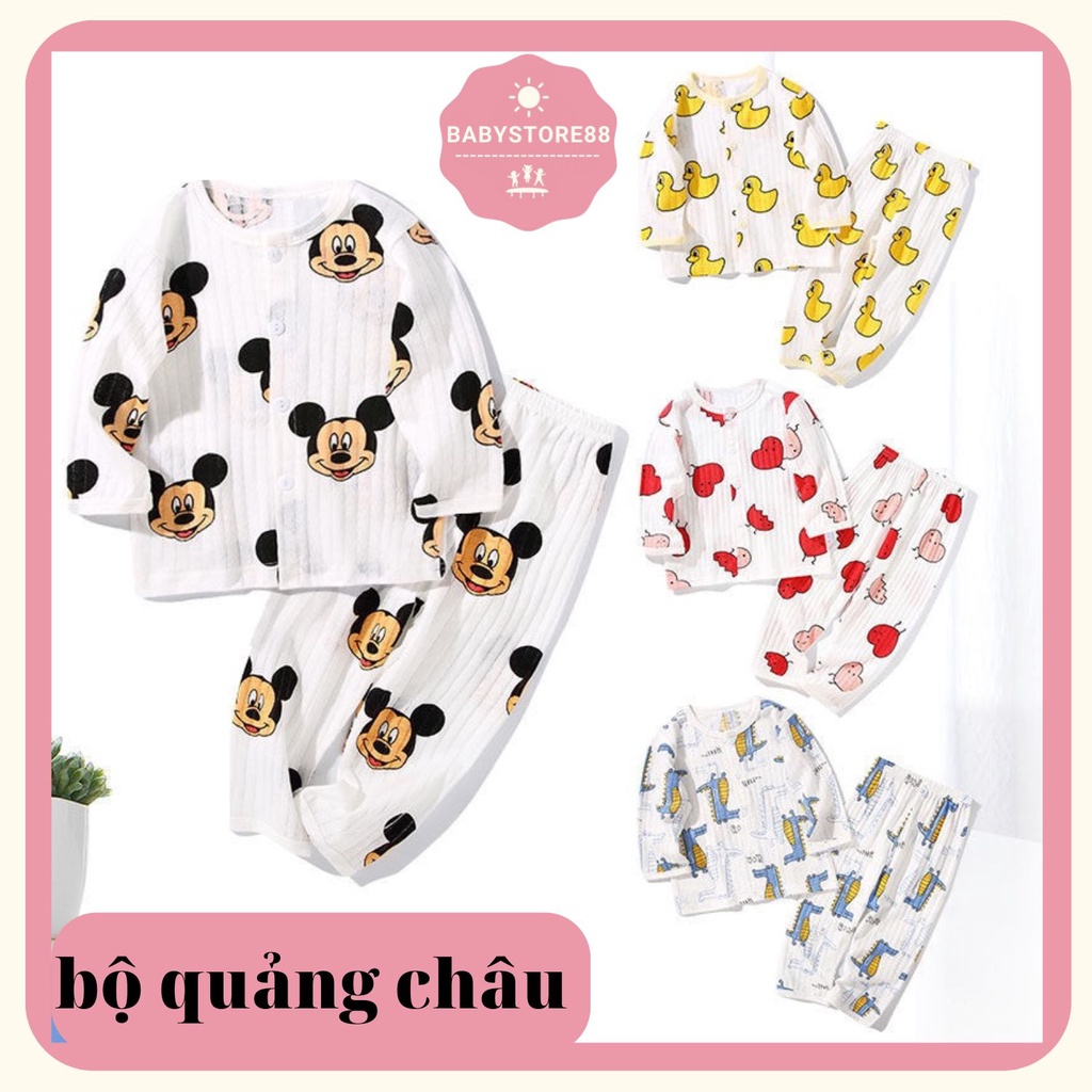 Bộ đồ sơ sinh cotton giấy dài tay Quảng Châu cho bé trai, bé gái 1,2 tuổi BABYSTORE88