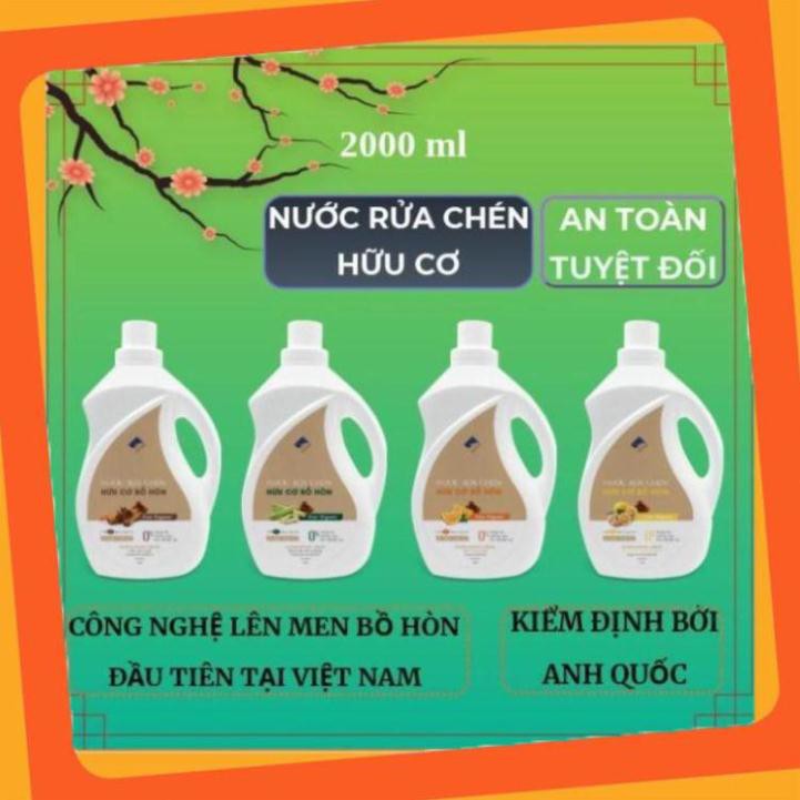 Nước rửa chén hữu cơ Bồ hòn 2000ml, Nước rửa bát hữu cơ tự nhiên Ecocare .