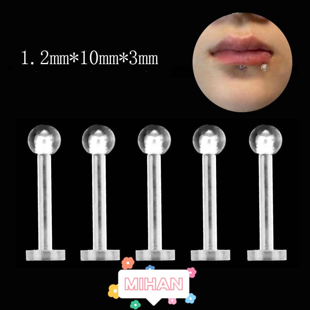 MIHAN1 New Piercing Jewelry Labret Stud Bar Retainer Invisible Piercing Invisible Piercing Lip Rings Lip Ear Cartilage Ring Nose Piercing Clear Transparent Body Piercing Jewelry Body Jewelry Labret Stud