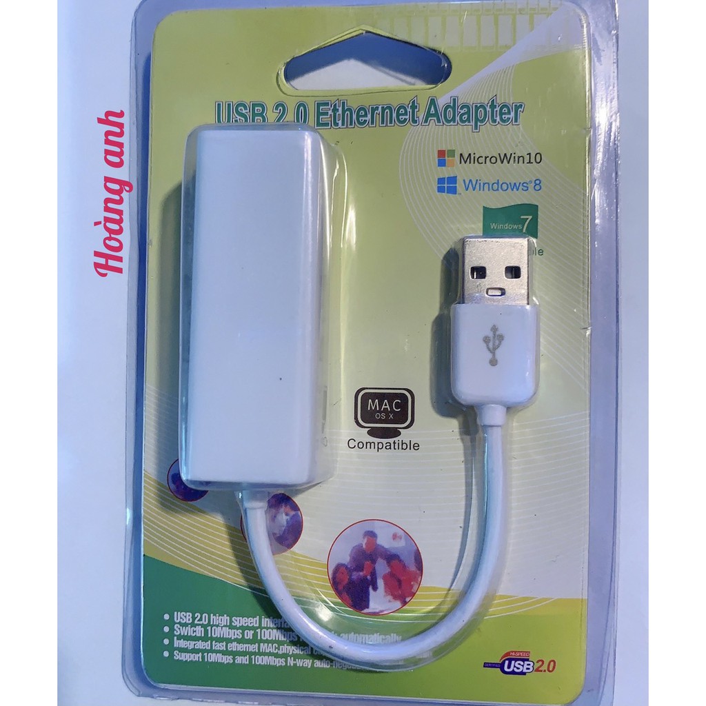 [Chính hãng]Đầu chuyển USB ra Lan 2.0 - Cáp chuyển USB sang đầu cắm dây mạng