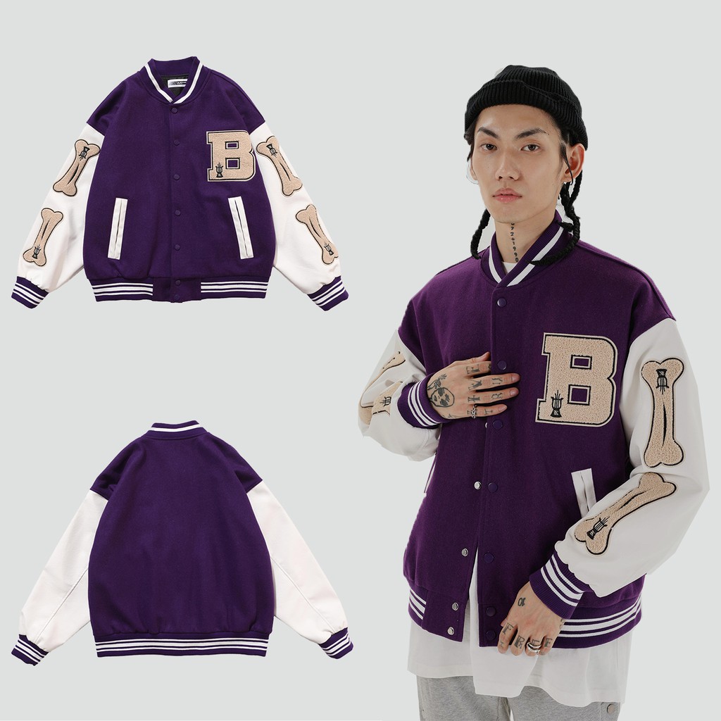 Áo khoác Bomber Made Extreme Bone Varsity