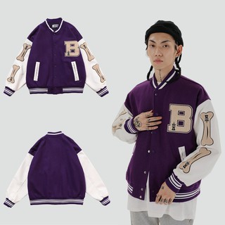 Áo khoác bóng chày Bone Varsity Jacket tay xương