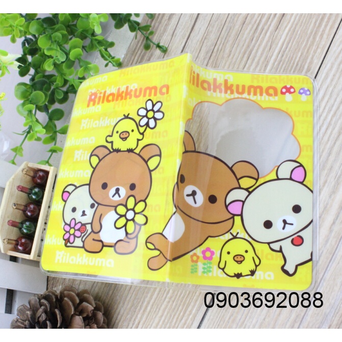 Bao bọc hộ chiếu/ passport Plastis dẻo Gấu Rilakkuma