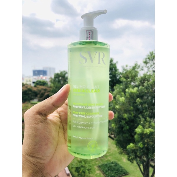 Gel rửa mặt không có xà phòng, làm sạch và loại bỏ tế bào da chết SVR SEBIACLEAR Gel Moussant 200/400ml