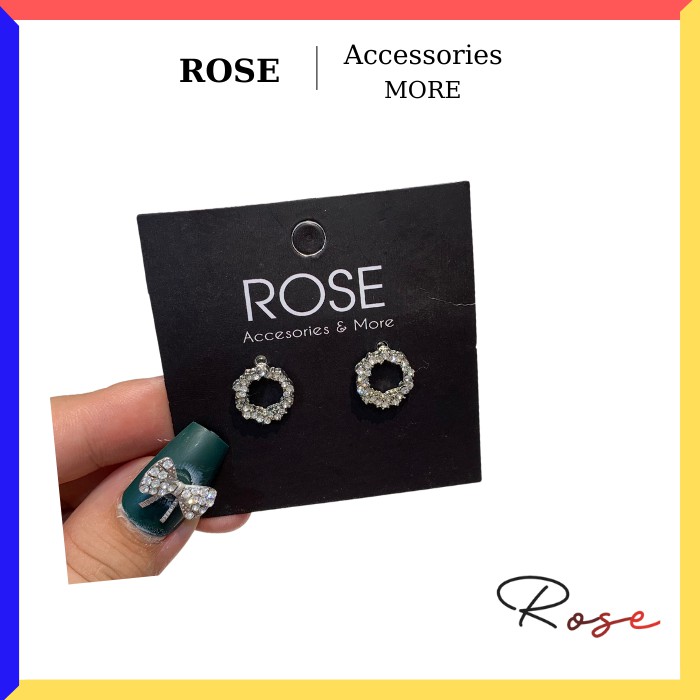 Khuyên Tai Bông Tai Bạc 925 Siêu Xinh Khuyên Tai Nữ Thời Trang ROSE T215