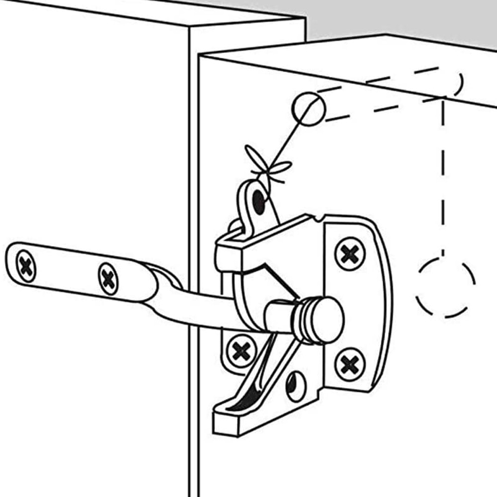 1 Bộ Chốt Khóa Cài Cửa Tự Động Khóa Màu Bạc Chất Lượng Cao (Kèm Ốc Vít)