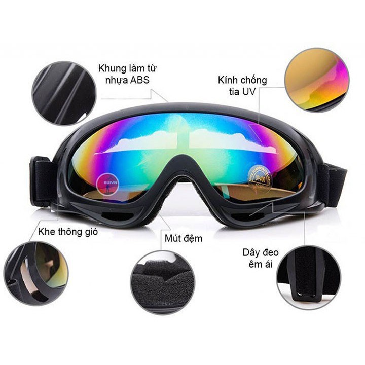 Kính UV X400 Dùng Cho Mũ Bảo Hiểm 1/2 và 3/4 Chống Tia UV, Gió Bụi Đi Phượt