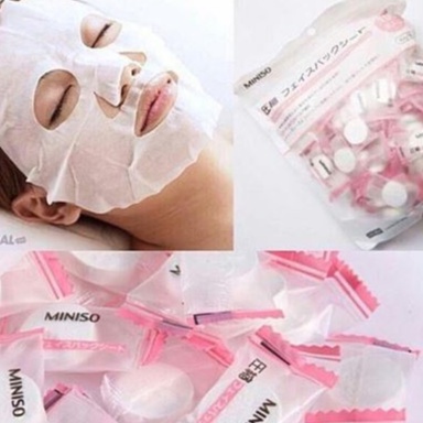 Túi 50 viên mặt nạ nén Miniso Nhật Bản