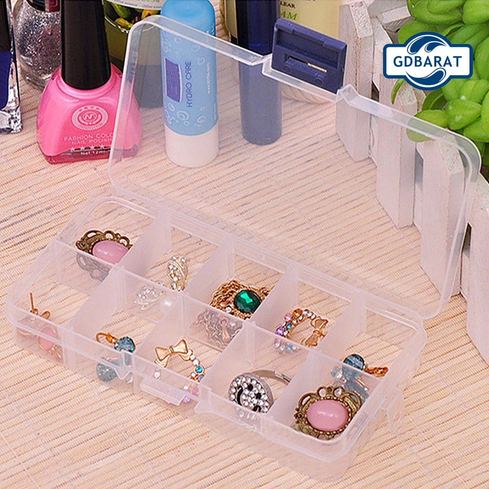 (Hàng Mới Về) Hộp Nhựa Trong Suốt 15 / 10 / 24 Ngăn Đựng Trang Sức Tiện Dụng