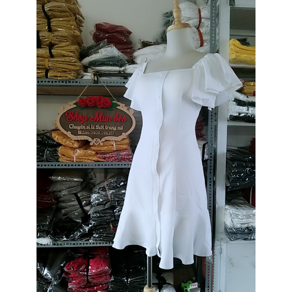 [VIDEO+HÌNH THẬT] Đầm Trễ Vai Tay Bèo Mẫu Mới Cực Đẹp ( Trắng ) | BigBuy360 - bigbuy360.vn
