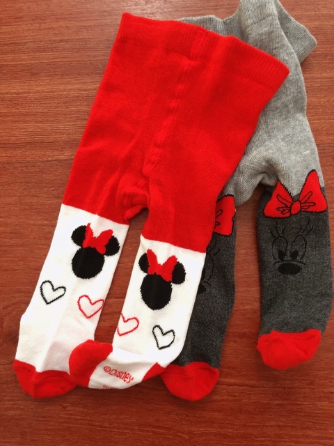 Quần tất Micky Disney xuất dư xịn set 2 cái đẹp xinh chất liệu 100% cotton cho bé gái size từ 0-24 tháng