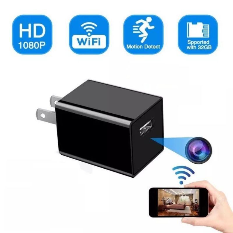 Camera an ninh cục sạc siêu nhỏ, độ phân giải full hd 1080 siêu nét, kết nối wifi xem và điều khiển từ xa