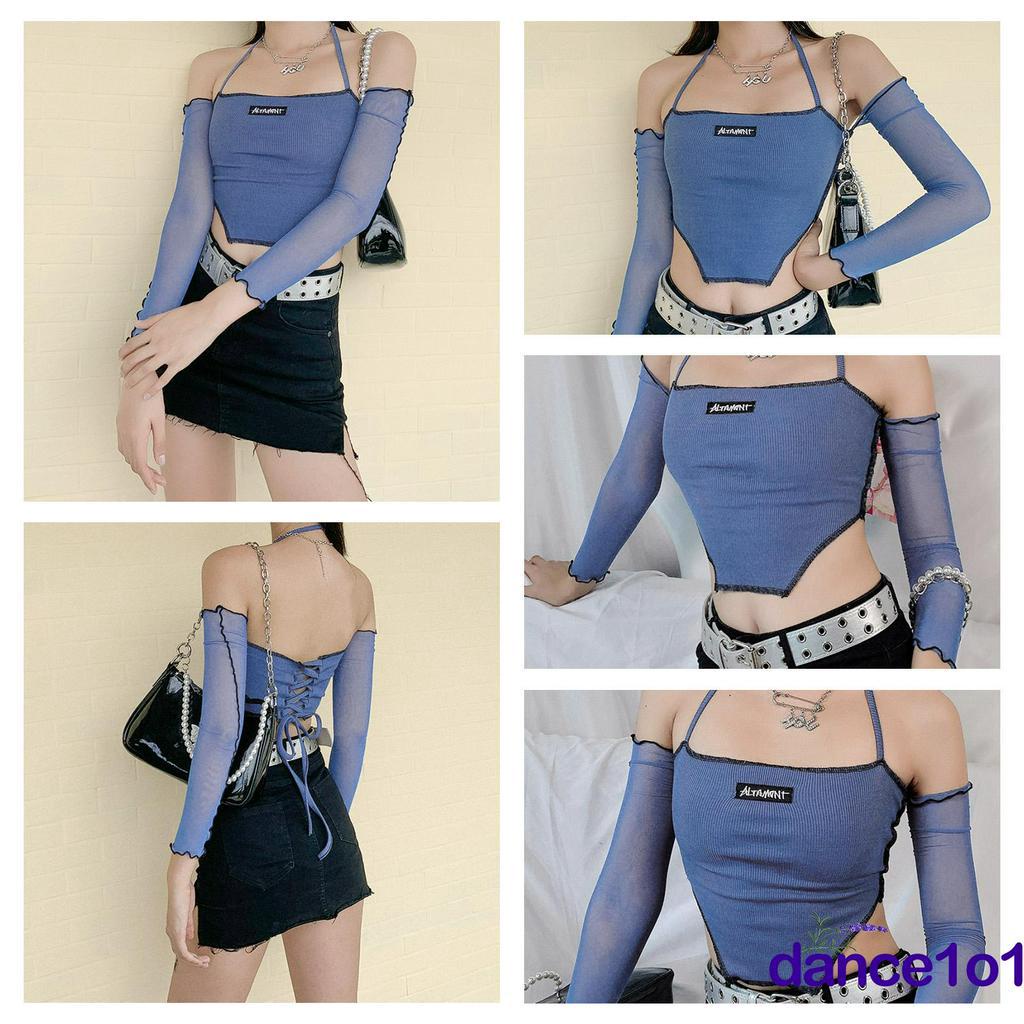 Áo Thun Dài Tay Hở Lưng Màu Trơn Thời Trang Dành Cho Nữ