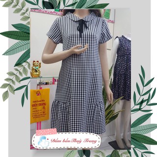 Đầm bầu thun caro THUỲ TRANG