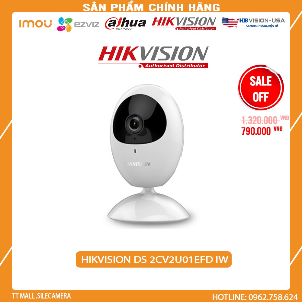 Camera Wifi không dây Hikvision DS-2CV2U01EFD-IW 1MP