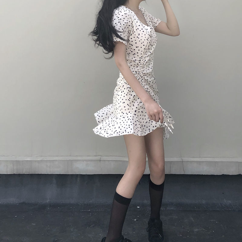 Đầm Nữ Lưng Cao Hoạ Tiết Hoa Phong Cách Vintage