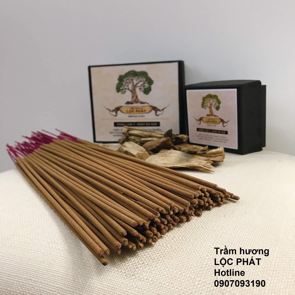 Nhang Trầm Hương Lộc Phát - Trầm Tự Nhiên 100% - Loại 1 (hộp 100 cây) | BigBuy360 - bigbuy360.vn