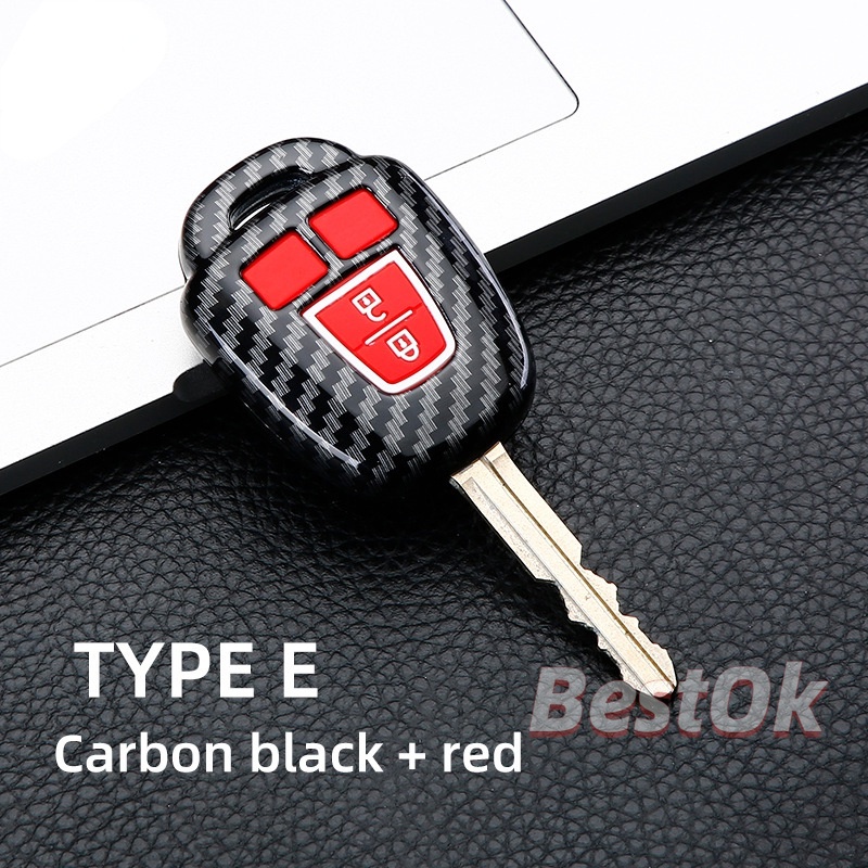 Vỏ Silicon Sợi Carbon Bảo Vệ Chìa Khóa Xe Hơi Toyota Camry Prius 2012 2013 2014 2015 2016 2017 Corolla RAV4 TOY43 2 / 3 / 4   Lật Vỏ Chìa Khóa Điều Khiển Từ Xa Cho Toyota VIOS GEN 3 Yaris / Toyota VIOS GEN 4 / RAV4