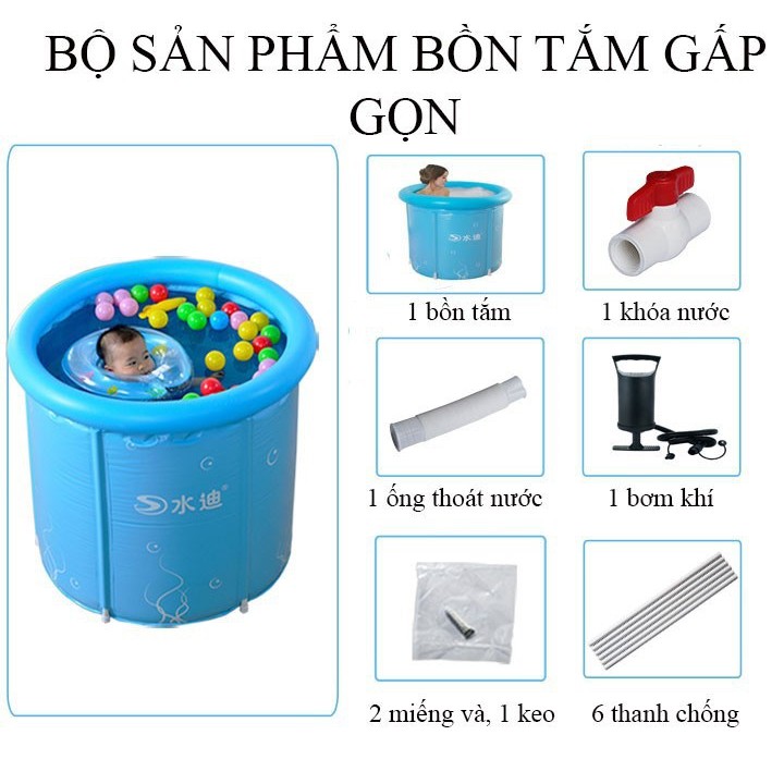 Bồn tắm bơm hơi, bồn tắm trẻ em gấp gọn cho gia đình tiện lợi