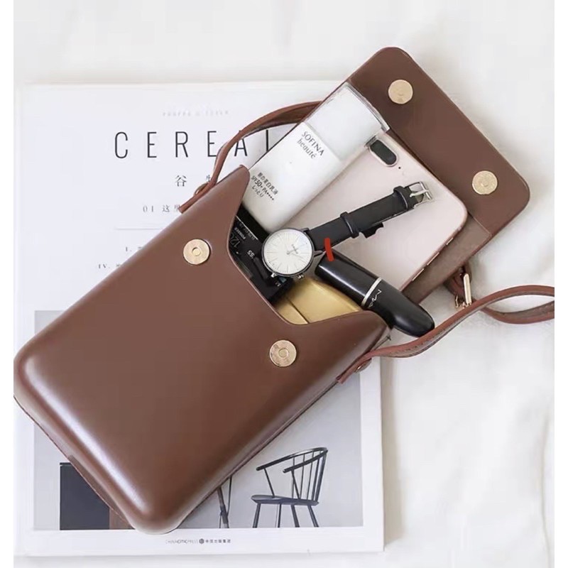 [Order] Túi da nhỏ nam nữ vintage thời trang: nâu, trắng, đen | BigBuy360 - bigbuy360.vn