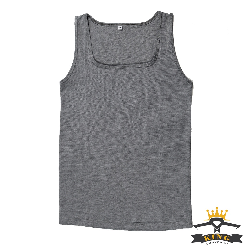 Áo ba lỗ nam KING sát nách tập gym cổ vuông , co giãn tốt , thấm hút mồ hôi thích hợp mặc để chơi thể thao U07