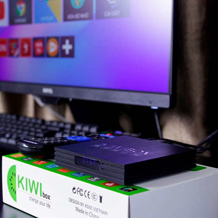 Kiwibox S10 Pro, Android TV Box xem Youtube trên tivi đời cũ, Ram 4, Optical, Bluetooth. Tặng chuột không dây cao cấp