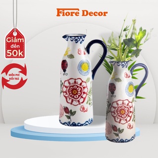 Bình gốm sứ cắm hoa có tay cầm Fiore