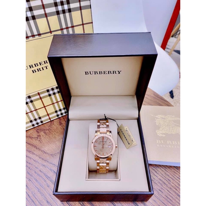 Đồng hồ Bubery Nữ cao cấp chạy pin máy Nhật size 28-34mm dây vân kim loại vàng hồng