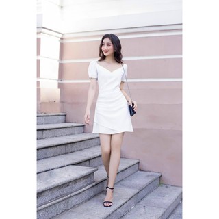 Đầm váy freesize cổ V nhúng eo 2 màu
