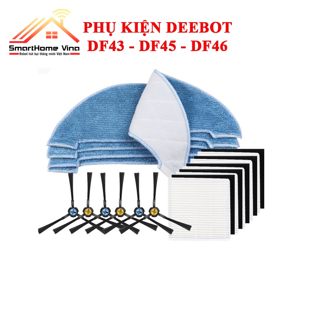Phụ kiện robot hút bụi chổi, lọc bụi, khăn lau, lưới lọc Ecovacs Deebot DF43, DF45, DF46
