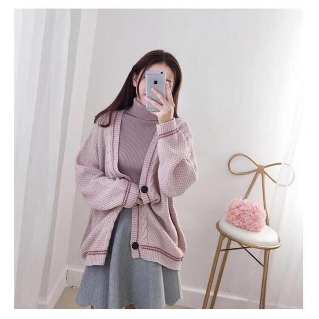 Áo Cardigan len khuy gỗ Hàn Quốc loại 1
