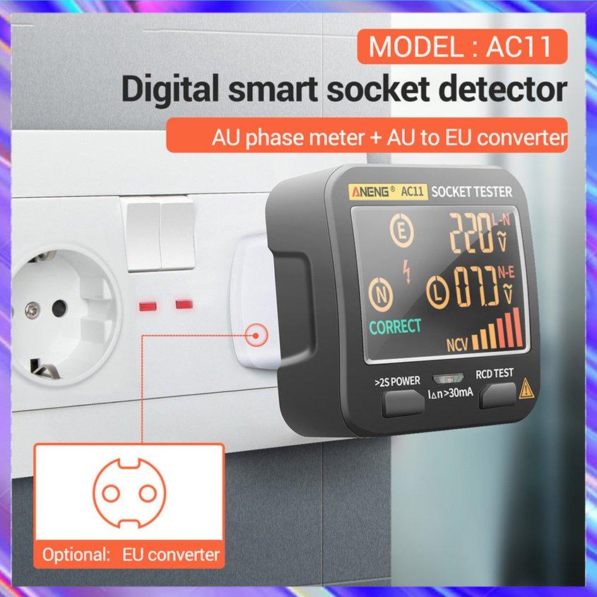 AC11 Socket Tester Pro Voltage Test Socket Detector UK EU Plug Ground
