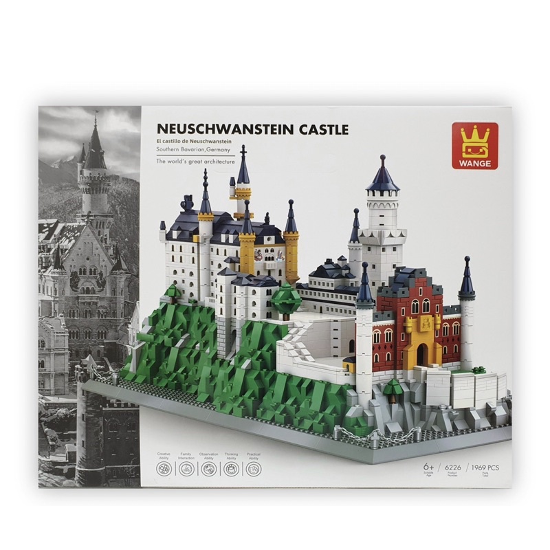 LẮP RÁP XẾP HÌNH KÌ QUAN TG WANGE 6226 - MÔ HÌNH KIẾN TRÚC LÂU ĐÀI NEUSCHWANSTEIN Ở ĐỨC 1969 PCS