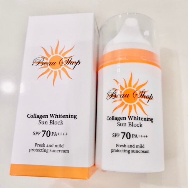 KEM CHỐNG NẮNG COLLAGEN NÂNG TÔNG DƯỠNG TRẮNG BEAU SHOP SPF 70 PA++++
