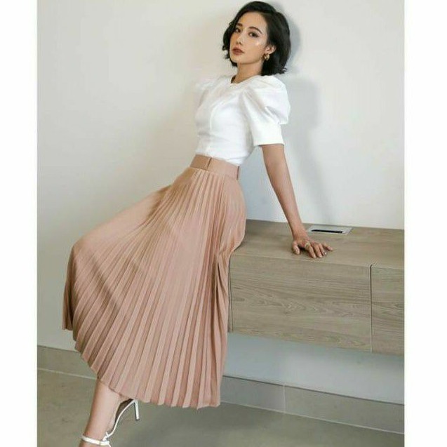 Chân váy dập ly dáng dài đủ màu siêu đẹp cao cấp