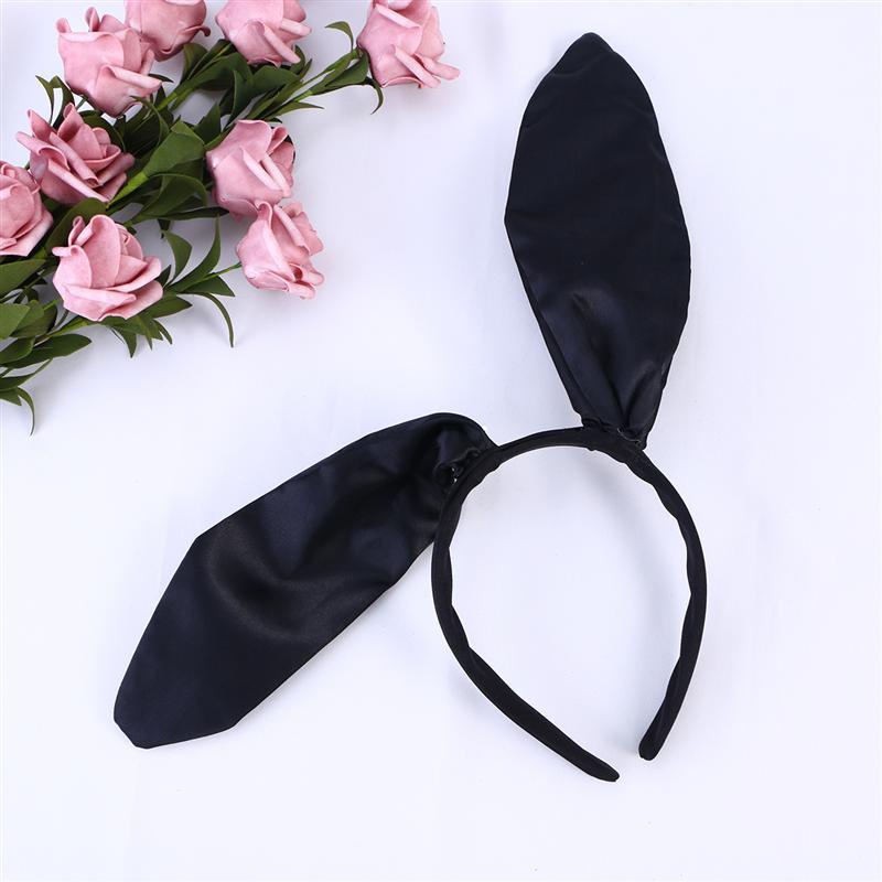 Băng Đô Tai Thỏ Đen Quyến Rũ Cho Nữ 20cm