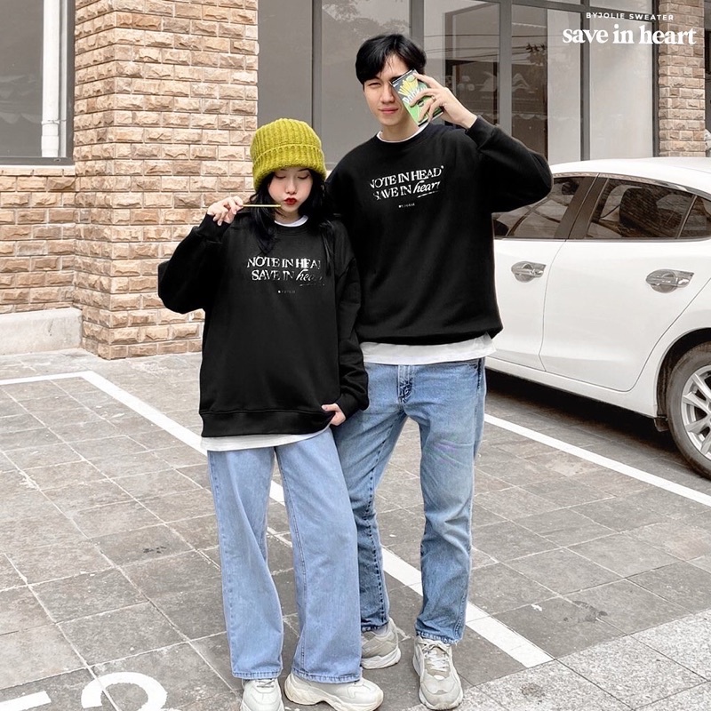 Áo sweater "Note in Head" chất nỉ bông mềm mịn