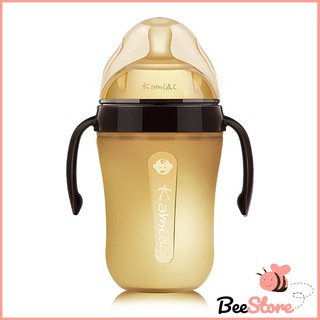 Bình sữa cho bé chống sặc có tay cầm cổ rộng, bình sữa Kamidi 150ml silicon chính hãng, an toàn cho bé, hỗ trợ cai sữa