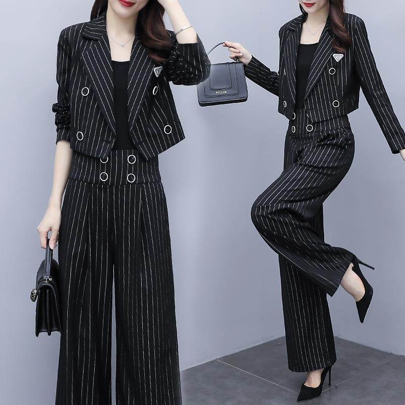 One Áo Khoác Vest Kẻ Sọc Phong Cách Hàn Quốc Thời Trang Cho Nữ