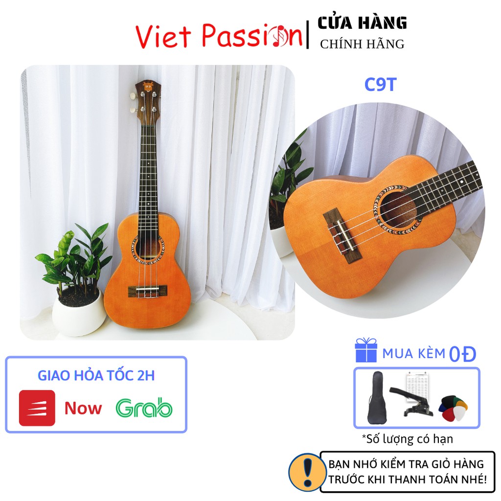 Đàn ukulele concert size 23  Vietpassion mẫu mới CD8 màu đen thiết kế nhỏ gọn, âm thanh vang sáng cho người mới bắt đầu