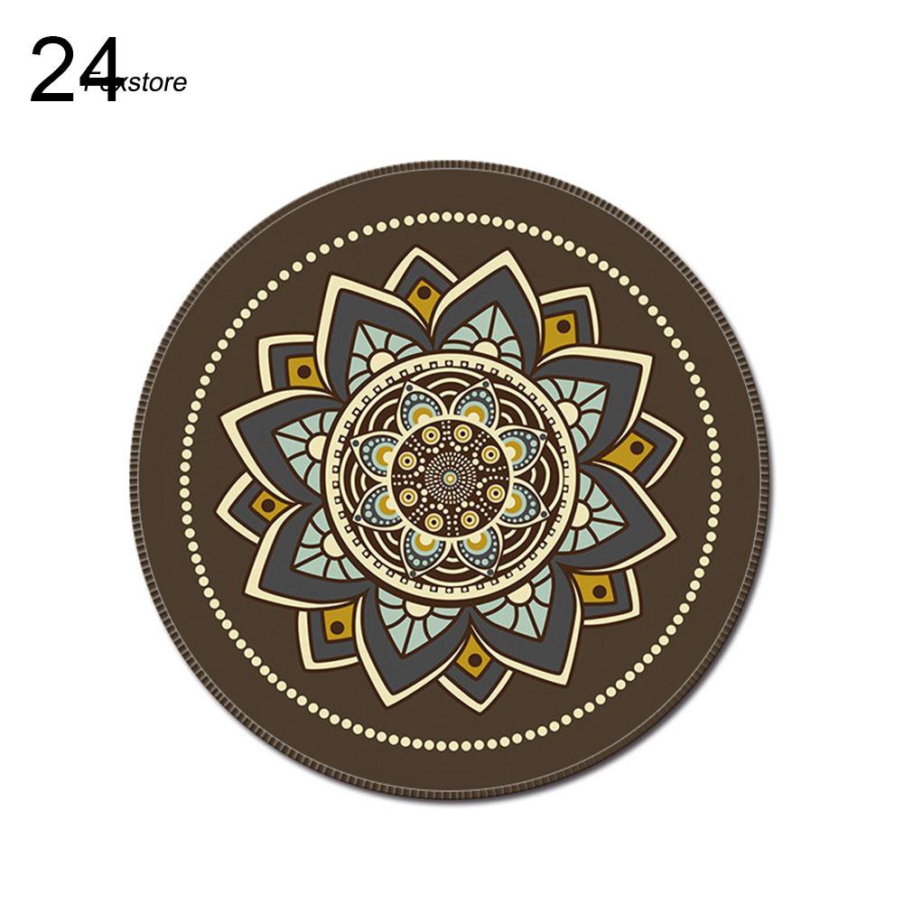 Miếng lót chuột hình tròn in họa tiết 3D phong cách Vintage chống trượt tiện lợi